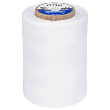 Coats & Clark 100% Cotton Sewing Thread, 1200 yd Size 50, White