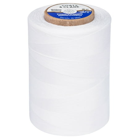 Coats & Clark 100% Cotton Sewing Thread, 1200 yd Size 50, White