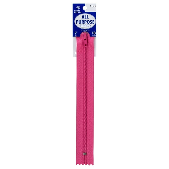 Coats & Clark 7" Polyester All Purpose Rose Zipper, 1 Each