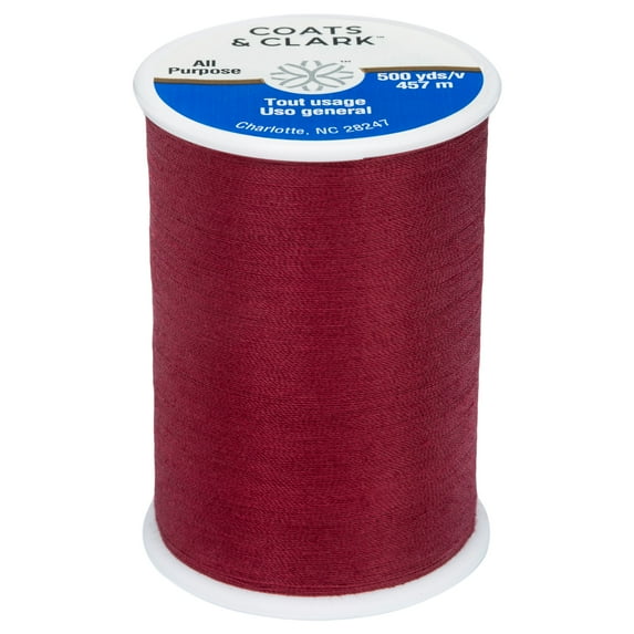Coats & Clark All Purpose Barberry Red Polyester Thread, 500 yards/457 meters