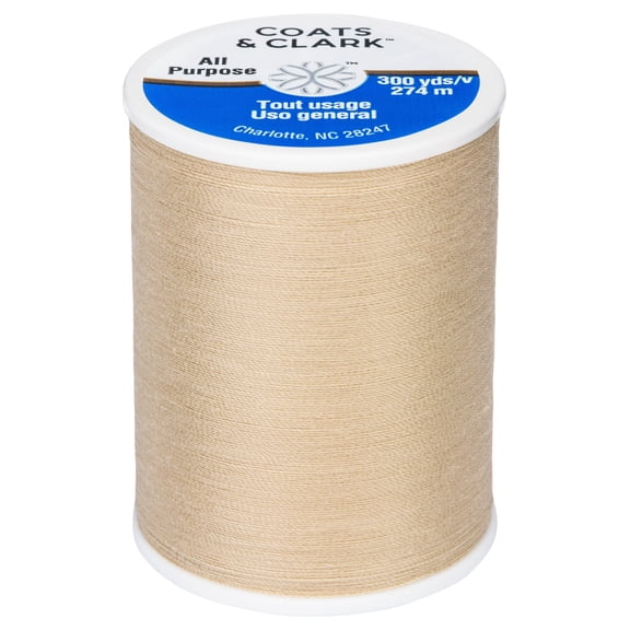 Coats & Clark All Purpose Beige Polyester Thread, 300 Yards