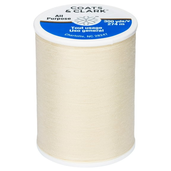 Coats & Clark All Purpose Cream Polyester Thread, 300 Yards