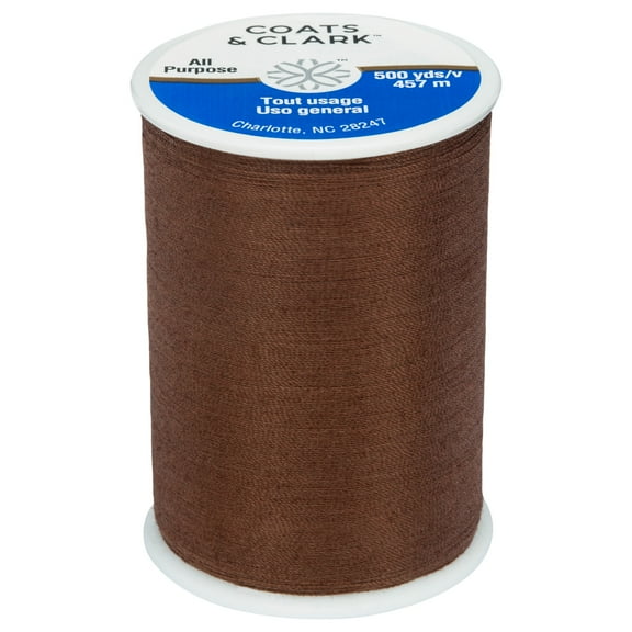 Coats & Clark All Purpose Dark Brown Polyester Thread, 500 yards/457 meters