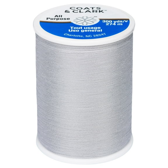 Coats & Clark All Purpose Dark Silver Polyester Thread, 300 Yards