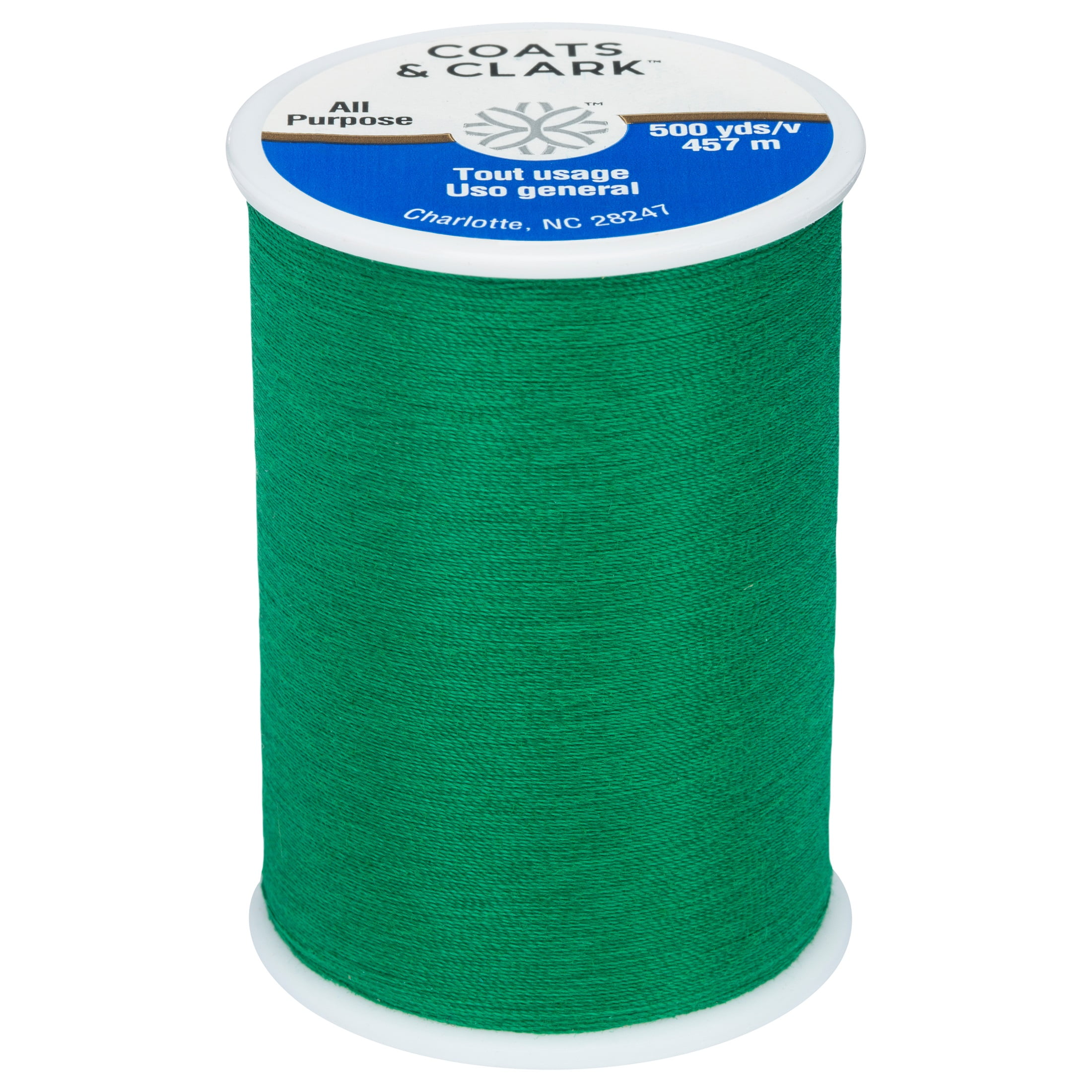 Coats & Clark All Purpose Kelly Green Polyester Thread, 500 yards/457 meters