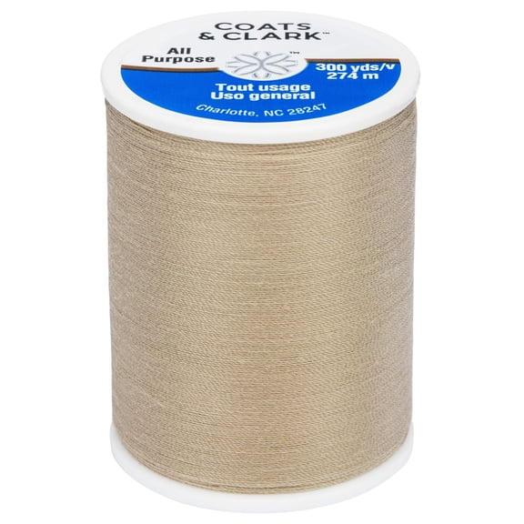 Coats & Clark All Purpose Khaki Polyester Thread, 300 Yards