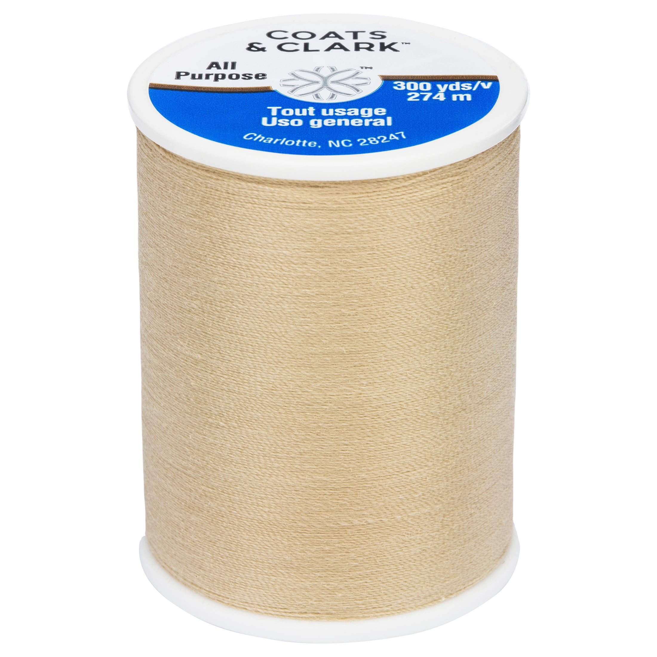 Coats & Clark All Purpose Light Camel Polyester Thread, 300 Yards