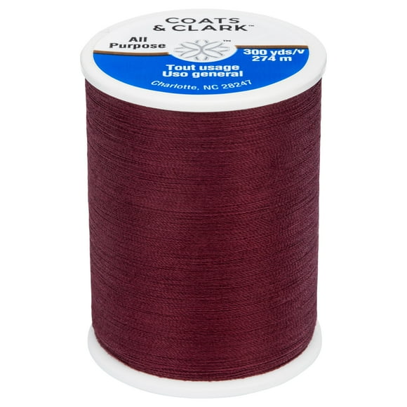 Coats & Clark All Purpose Maroon Polyester Thread, 300 Yards