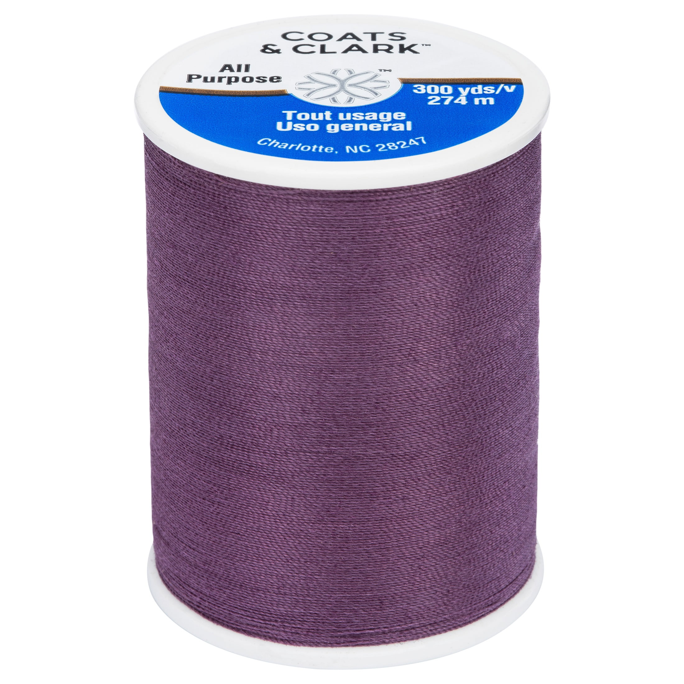 Coats & Clark All Purpose Mulberry Wine Polyester Thread, 300 Yards