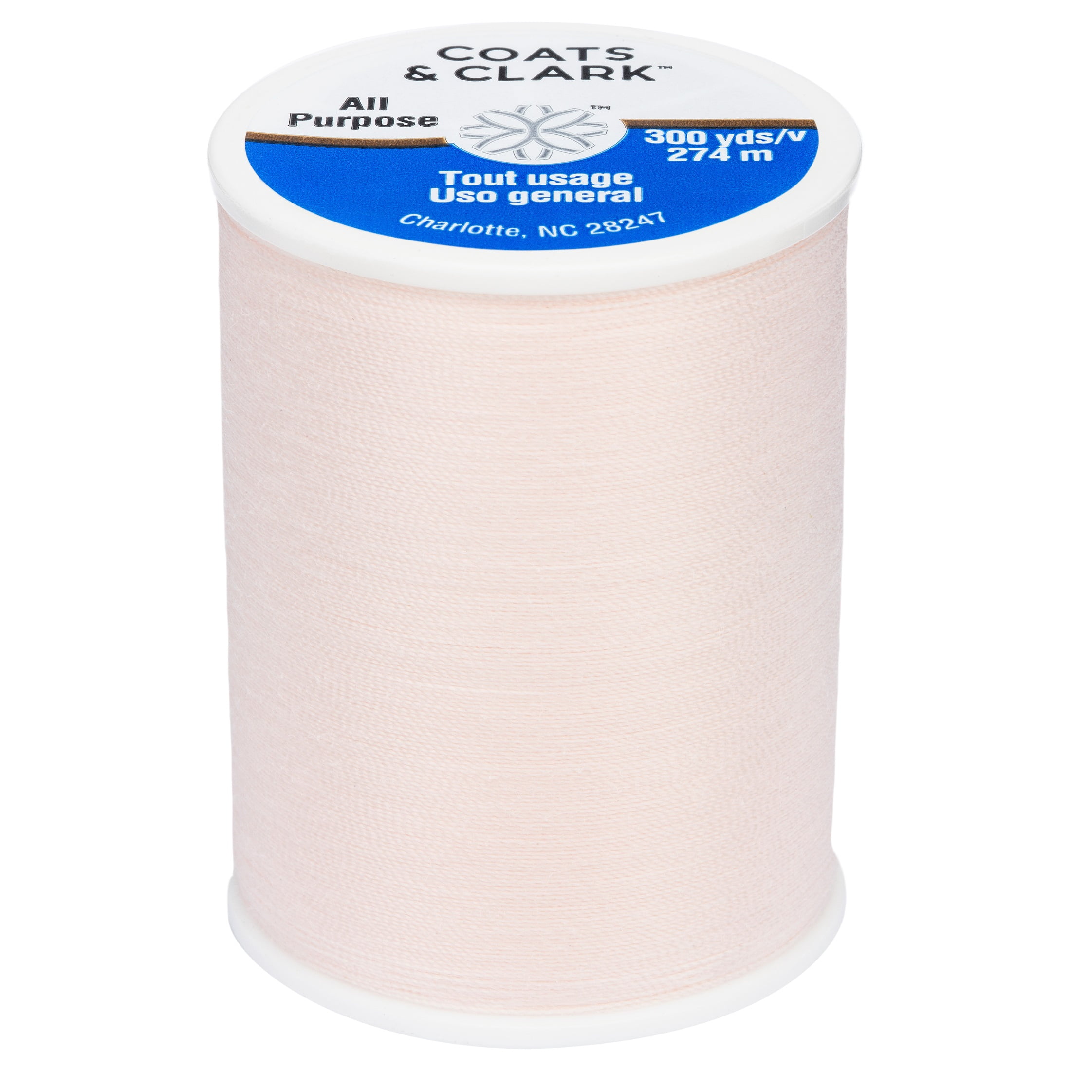 Coats & Clark All Purpose Pink Champagne Polyester Thread, 300 Yards
