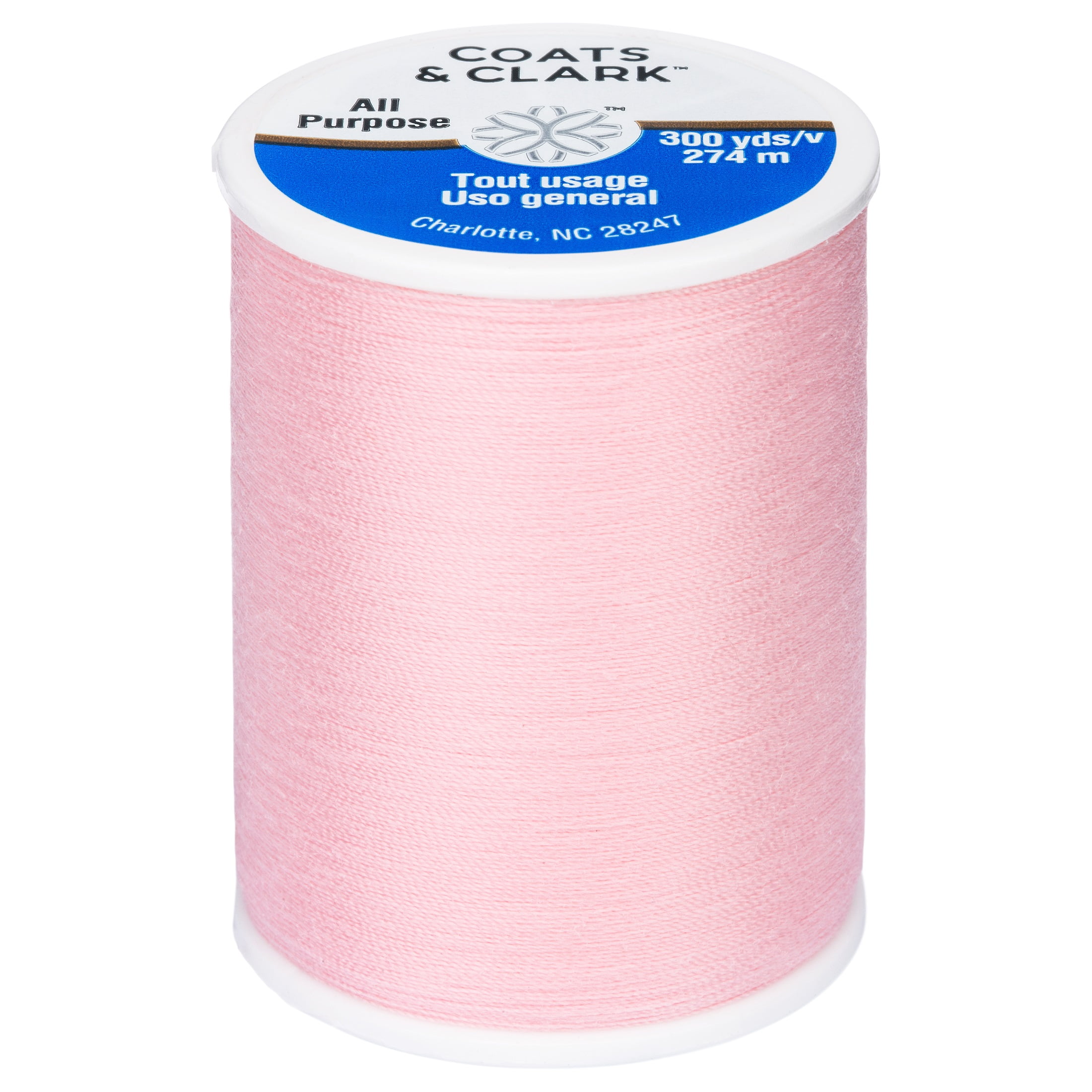 Coats & Clark All Purpose Pink Polyester Thread, 300 Yards