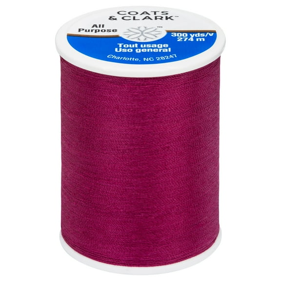 Coats & Clark All Purpose Red Plum Polyester Thread, 300 Yards