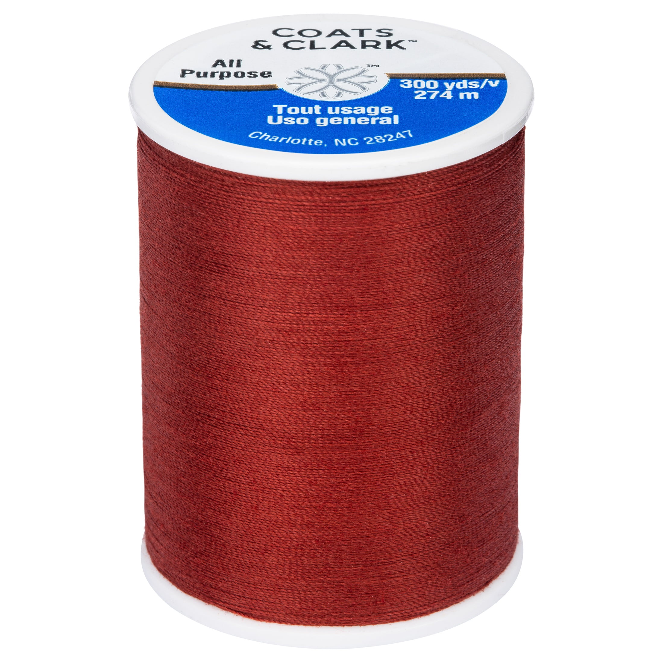 Coats & Clark All Purpose Rustana Red Polyester Thread, 300 Yards