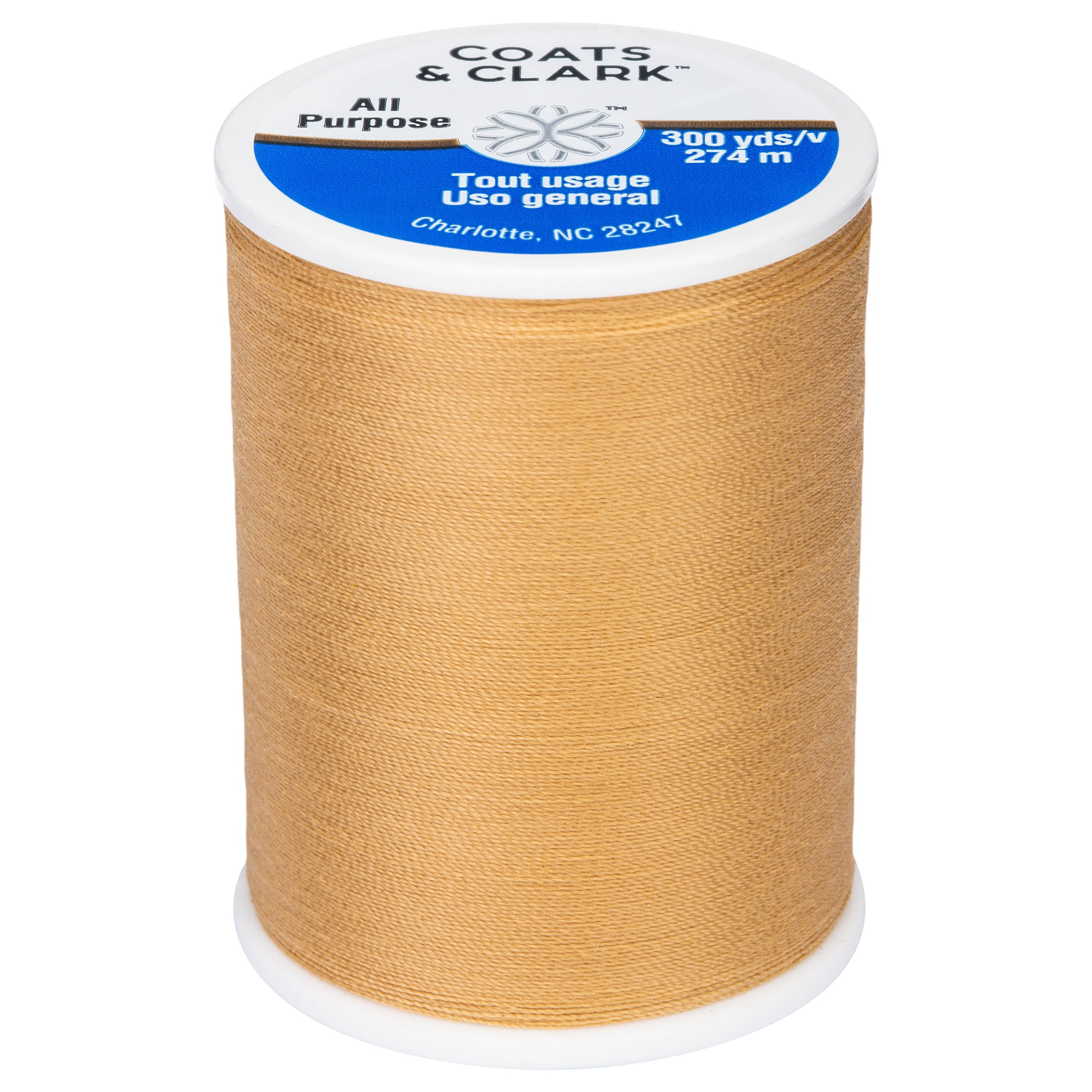 Coats & Clark All Purpose Tan Polyester Thread, 300 Yards