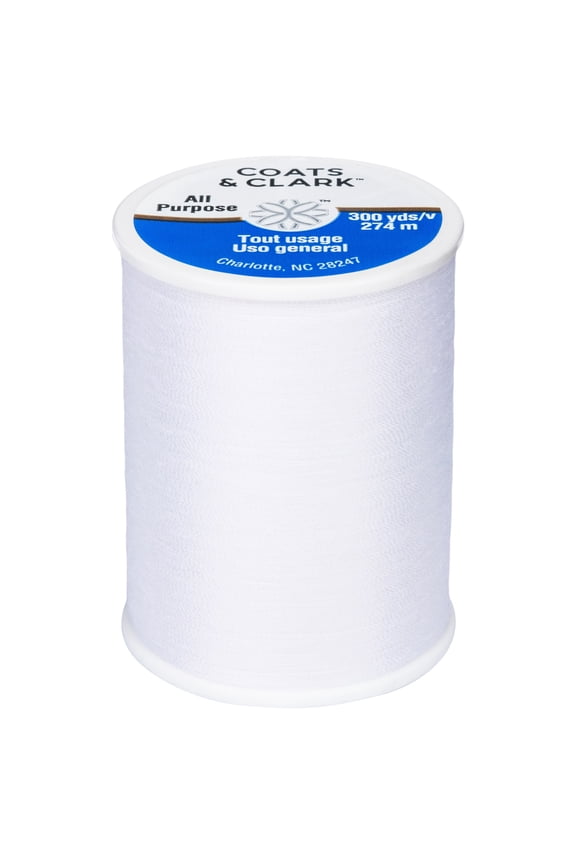 All Purpose White Polyester Thread, 300 Yards