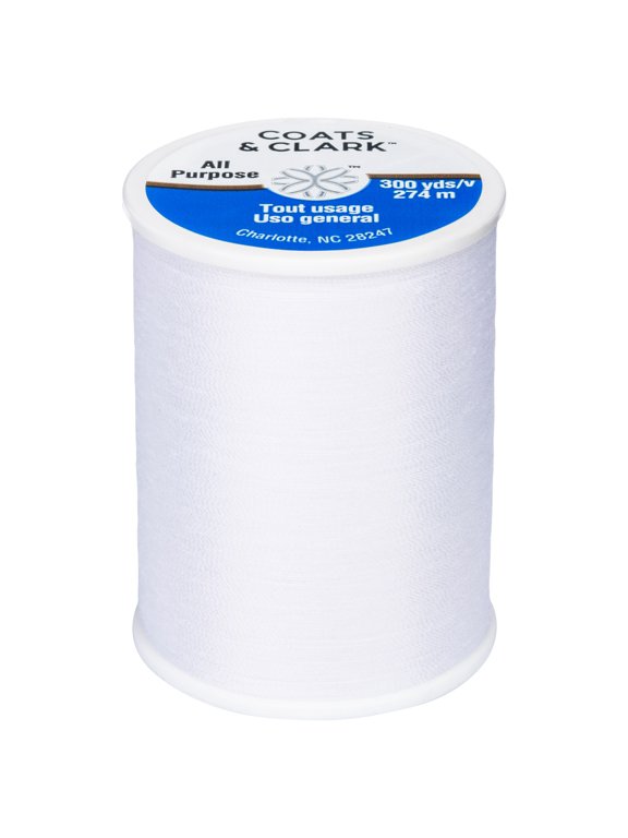 All Purpose White Polyester Thread, 300 Yards