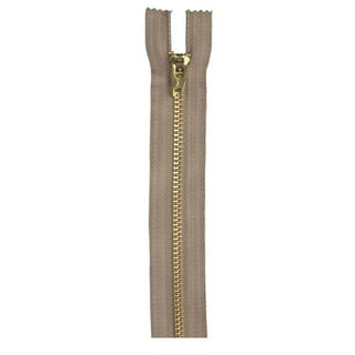  9 inch Metal Zipper Dark Brown 9” Antique Brass Metal Heavy  Duty Zippers Non Separating Sewing Zipper Craft Zippers