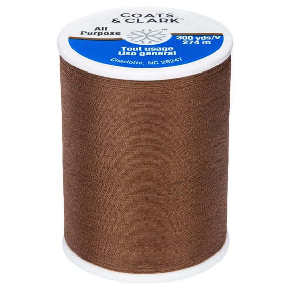Coats & Clark Dual Duty All Purpose Brown Chestnut Thread, 300 Yards