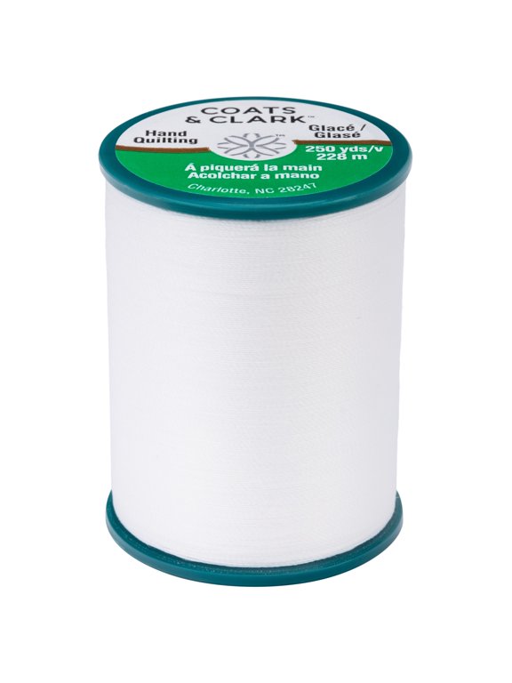 Dual Duty Hand Quilting White Cotton/ Polyester Thread, 250 Yards/ 228 Meters