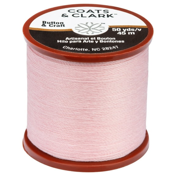 Coats & Clark Dual Duty Plus Button & Craft Thread, 50 yards/45 meters, Light Pink .