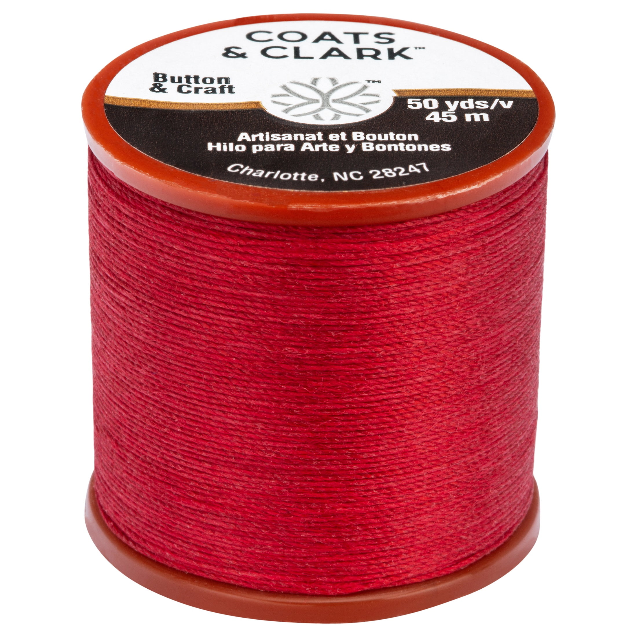 Coats & Clark Dual Duty Plus Button & Craft Thread, 50 yards/45 meters,  Black . 