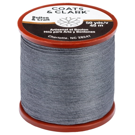 Coats & Clark Dual Duty Plus Button & Craft Thread, 50 yards/45 meters, Slate .