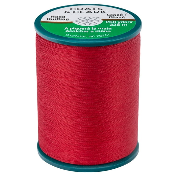 Coats & Clark Dual Duty Plus Hand Quilting Red Cotton/Polyester Thread, 250 Yards/ 228 Meters