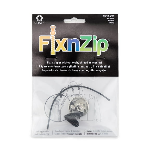 Coats & Clark FIX N ZIP Medium, NICKEL