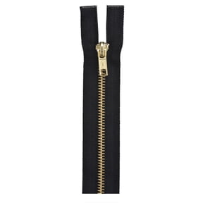 Coats & Clark Heavy Weight Metal 24" Black Separating Sewing Zipper, 1 Each