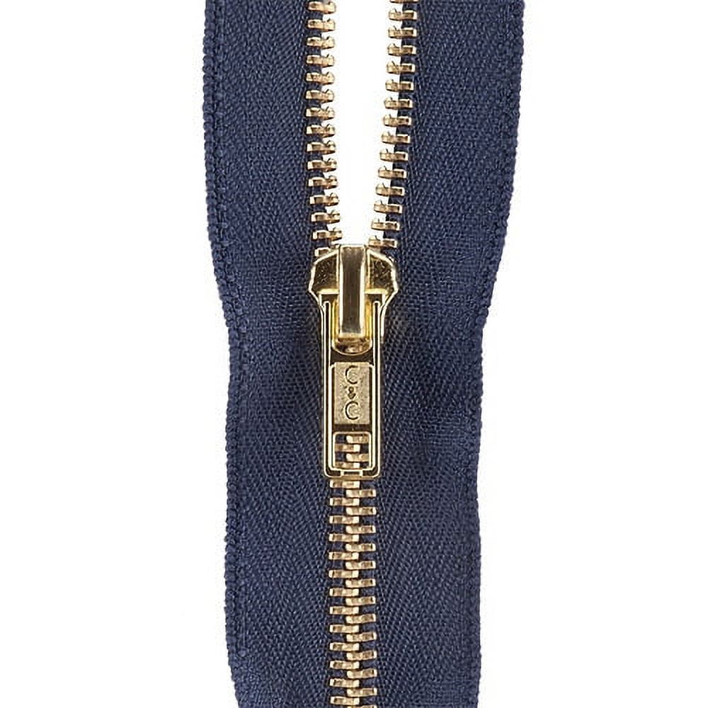 Coats & Clark Heavyweight Brass Separating Metal Zipper, 24"