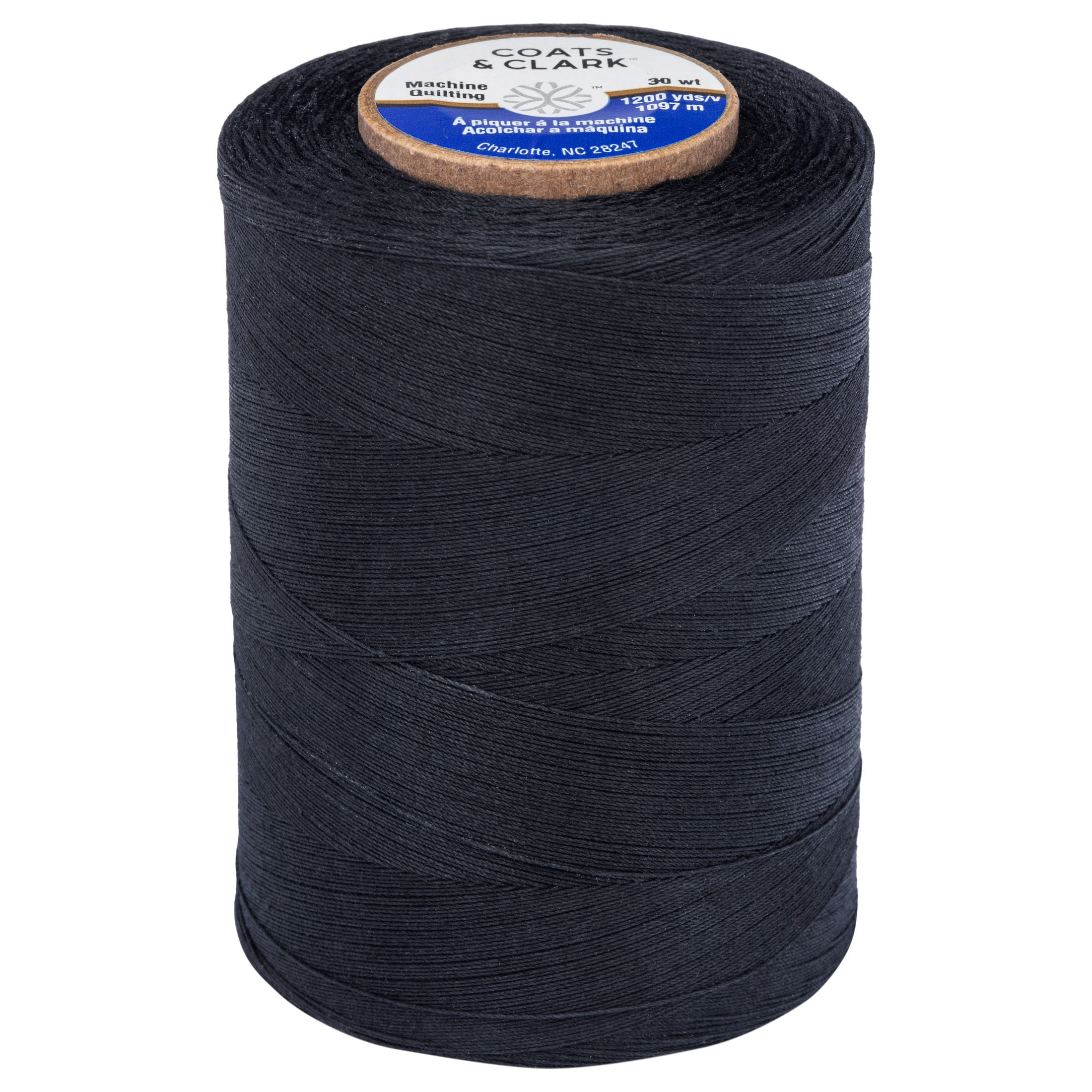 Coats & Clark Machine Quilting Black Cotton Thread, 1200 Yards