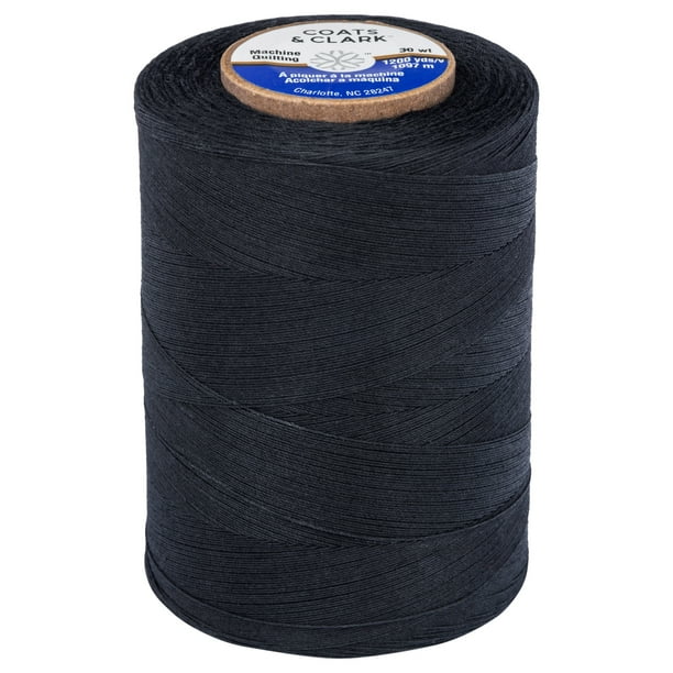 Coats & Clark Machine Quilting Black Cotton Thread, 1200 Yards
