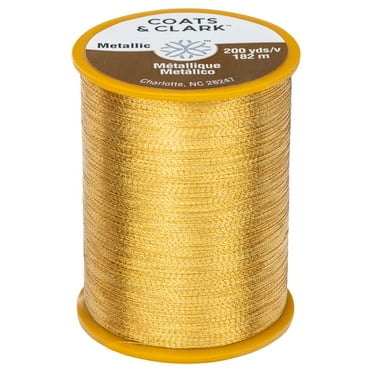 Coats & Clark Metallic Gold Polyester Sewing Thread, 200 Yards