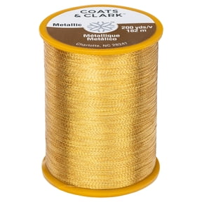 Coats & Clark Metallic Gold Polyester Sewing Thread, 200 Yards