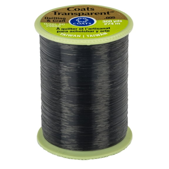 Coats & Clark Nylon Monofilament Dark Transparent Thread, 300 Yards
