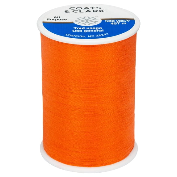 Coats & Clark Orange Polyester All Purpose Sewing Thread, 500 Yards