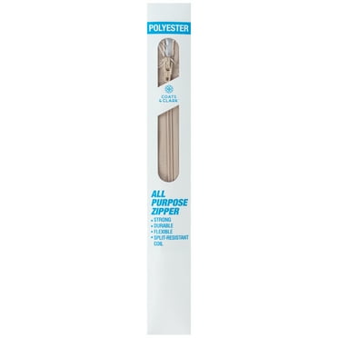 Coats & Clark Polyester 14" All Purpose Ecru Zipper, 1 Each