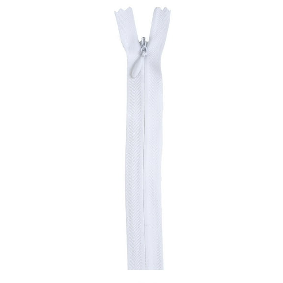 Coats & Clark Polyester 14" All Purpose White Sewing Zipper, 1 Each