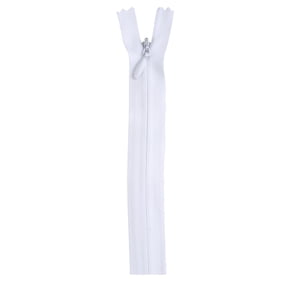 Coats & Clark Polyester 14" All Purpose White Sewing Zipper, 1 Each