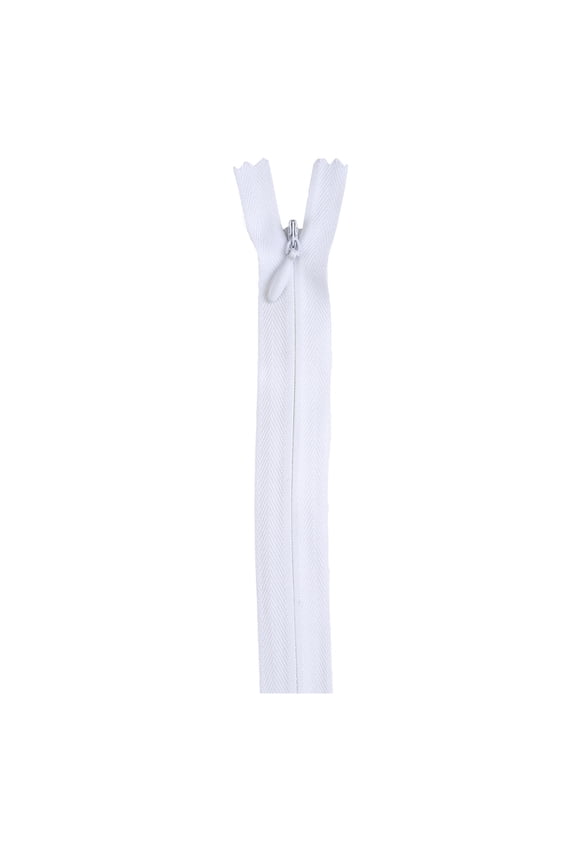 Polyester 14" All Purpose White Sewing Zipper, 1 Each