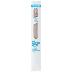 Coats & Clark Polyester 18" All Purpose Ecru Sewing Zipper, 1 Each