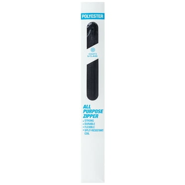 Coats & Clark Polyester 24" All Purpose Black Sewing Zipper, 1 Each