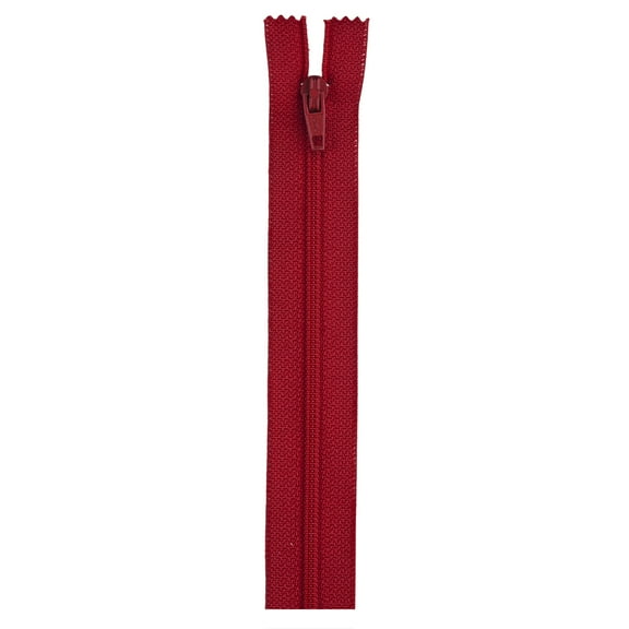 Coats & Clark Polyester 7" All-Purpose Red Sewing Zipper, 1 Each
