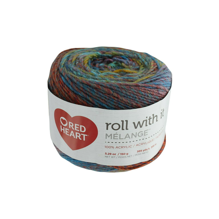 Coats and Clark ￼Red Heart Yarn Roll With It Melange Yarn Paparazzi 389  Yards