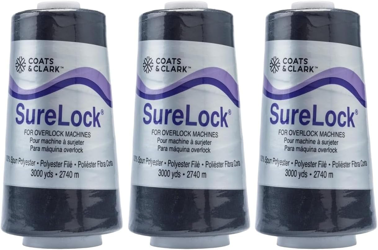 Coats & Clark - SureLock Serger Thread - 3 Pack (Black)