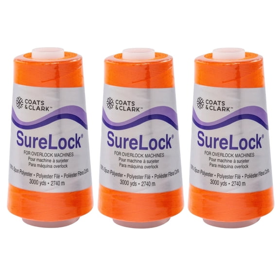 Coats & Clark - SureLock Serger Thread - 3 Pack (Tangerine)