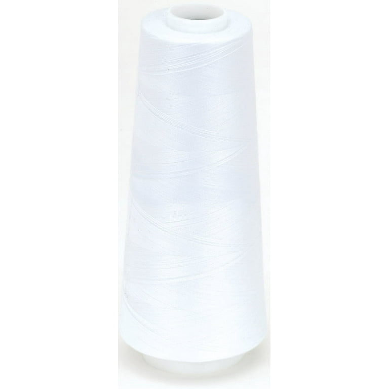 ilauke 4 x 3000 Yards Serger Thread Spools White Polyester Sewing Thread  Overlock Cone
