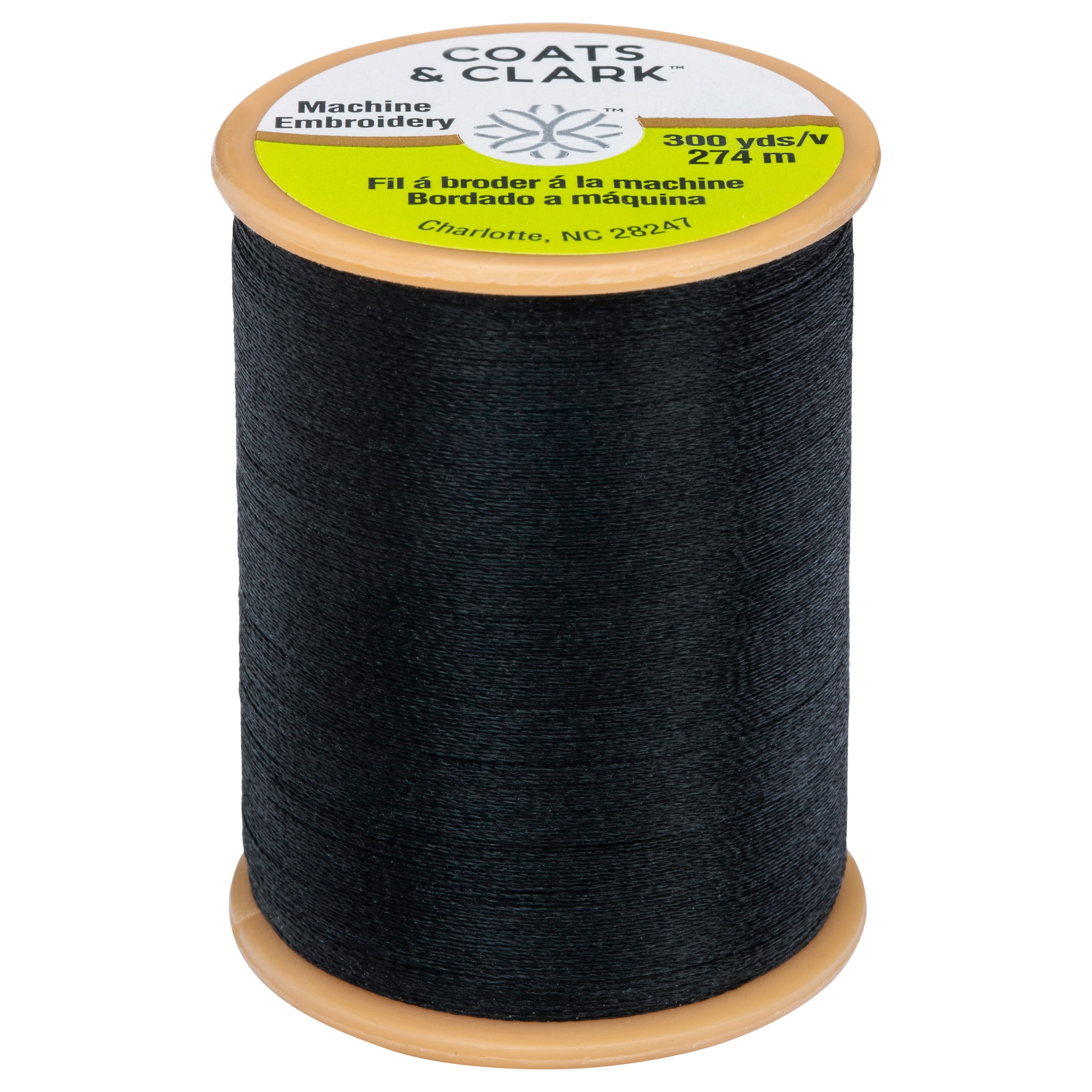 Coats & Clark Trilobal Embroidery Black Polyester Thread, 300