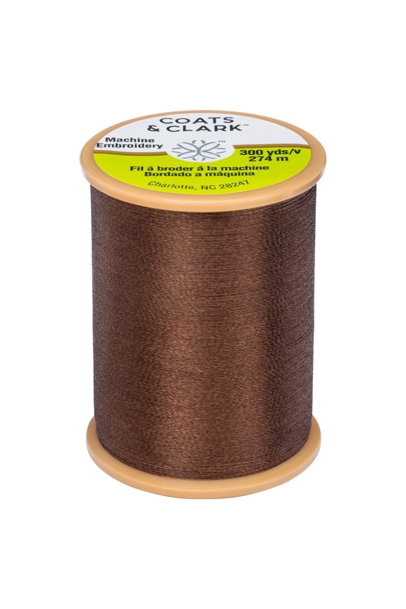 Trilobal Embroidery Chona Brown Polyester Thread, 300 Yards