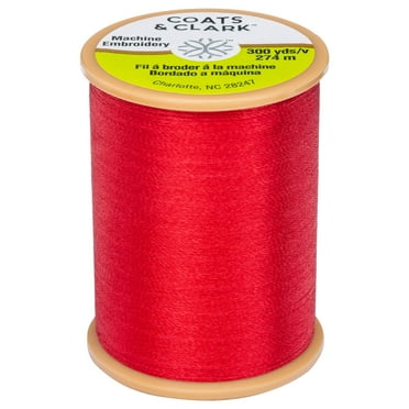 Coats & Clark Trilobal Embroidery Red Polyester Thread, 300 Yards